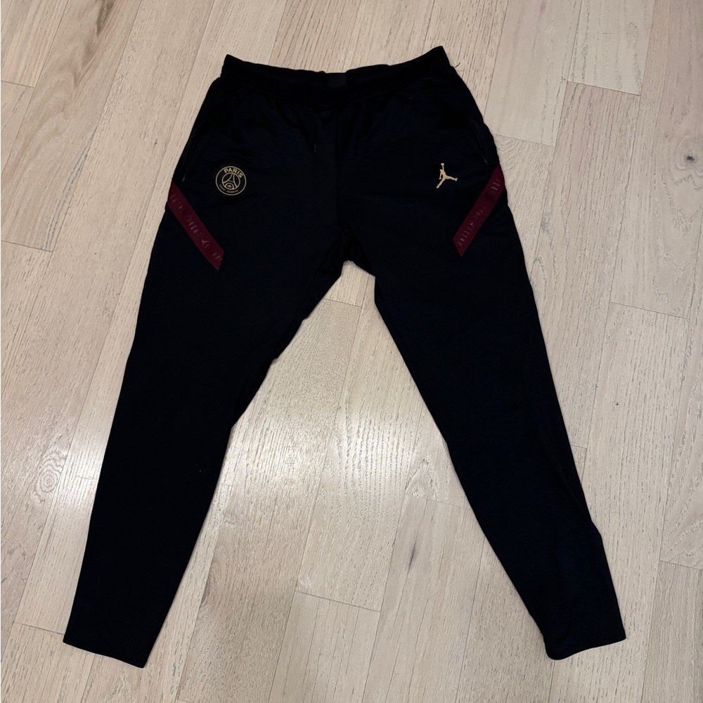 Jordan x PSG Black Training Pants with Burgundy Accents